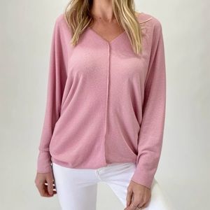 V neck soft pink Tribeca top